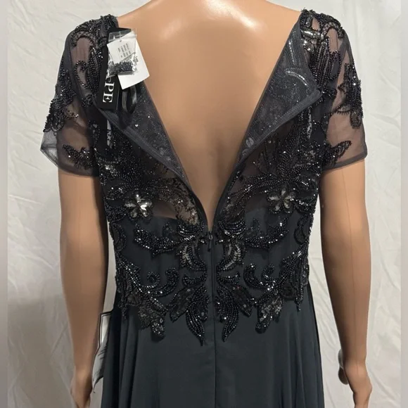 XSCAPE
Embellished Short Sleeve Chiffon Gown - Picture 8 of 11
